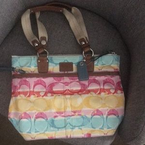 Coach handbag, multi-colored monogram